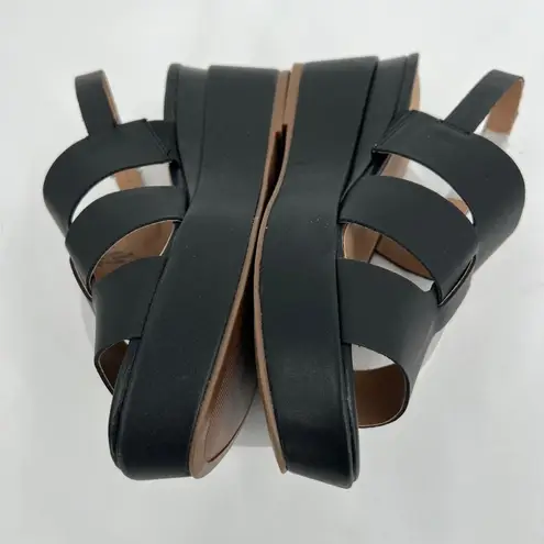 Aqua College Nadi Slingback Platform Wedge Sandals in Black Size 8M