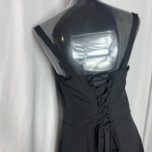 Elegant Black Strapless Dress corset back sleeveless maxi effortless XL
