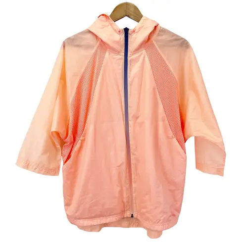 Adidas Neo Studio Womens M Windbreaker Jacket Nectar Peach Full Zip Activewear Pink Size M