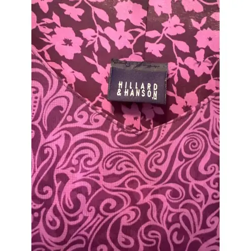 Hillard & Hanson Purple Sleeveless Layered Polyester Pull On Dress M SKU C3025