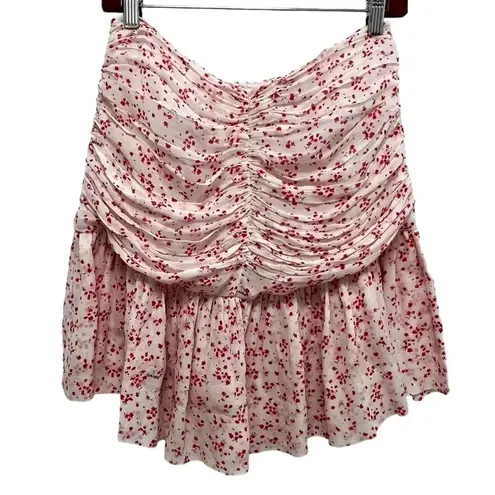 Ganni Georgette Ruched Chiffon Disty High-waisted Mini Skirt Women’s size 4 or S