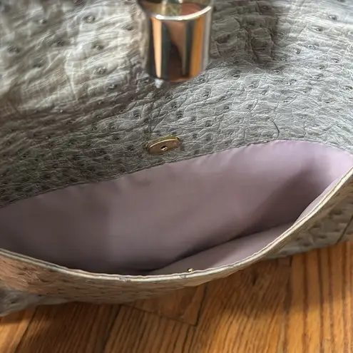 Ostrich Crossbody Bag Purse Handbag Grey Gray