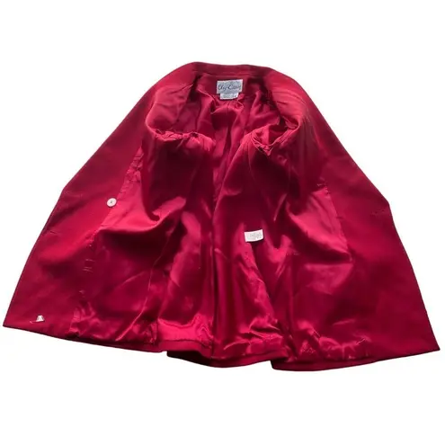 Oleg Cassini Wool 2pc Skirt Suit Blazer Jacket Ruby Red Size 12 Vintage Rare NWT