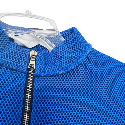 Marni Neoprene Mesh Peplum Jacket Blue Women's Size Medium
