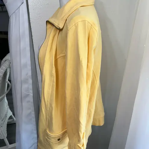 Karen Scott Sport Jacket yellow zip up size Large