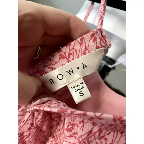 Row A Floral Milkmaid Maxi Slip Dress Small Pink Ruffle Coquette Cottagecore