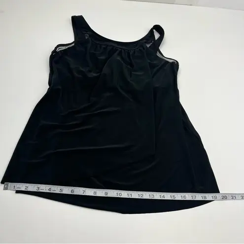 MiracleSuit Illusionist Ursula Tankini Top Womens Size 12 Black *FLAWED TOP ONLY