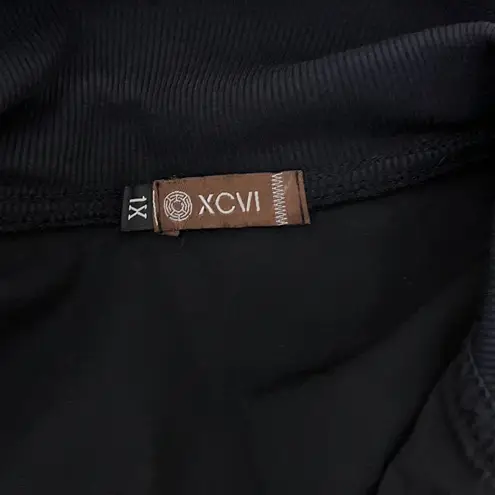 XCVI Black Ruched Utility Goth Lagenlook Blazer Jacket Shacket Minimalist XL