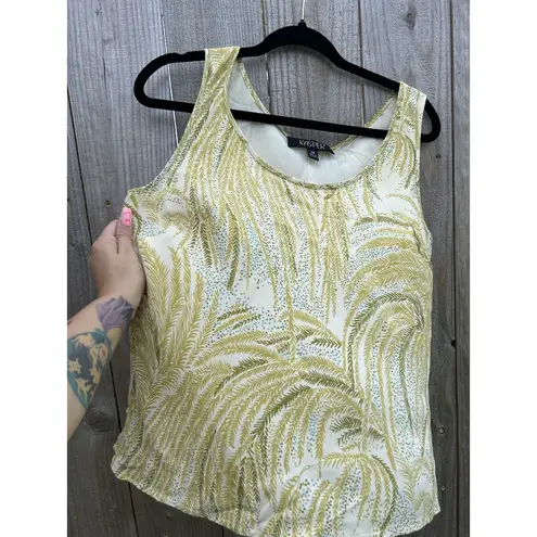 Kasper Tank Size 14 Leaf Floral Dot Light Spring Work Summer Fairy