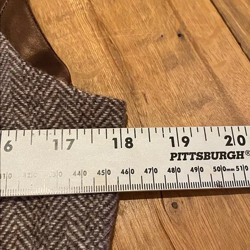 Vtg Wool Waistcoat Vest Herringbone Heritage Old Money Equestrian Brown Size M Size M