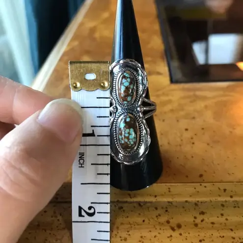 Royston Blue Horizon Turquoise Sterling Silver Horseshoe Ring Size 7