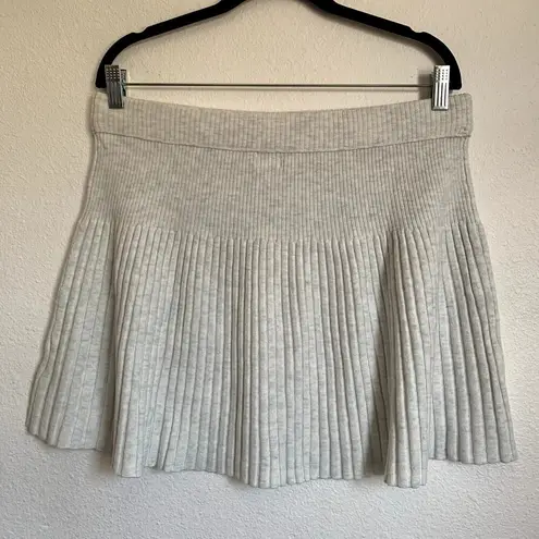 Aerie NWT  Take Charge Wool Blend Ribbed Sweater Knit Skirt in Light Gray - Image 2