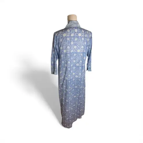 Ro’s Garden Blue Floral Kimono Cotton Maxi Dress M/L Size undefined