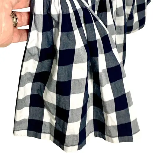 J.Crew Blue White Buffalo Gingham Check Midi Dress Size S Nautical Resort Rush