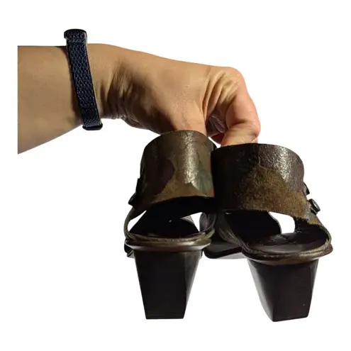 Cydwoq Curlicue Plum Brown Rustic Floral Leather Block Heel Ankle Boots 36 6