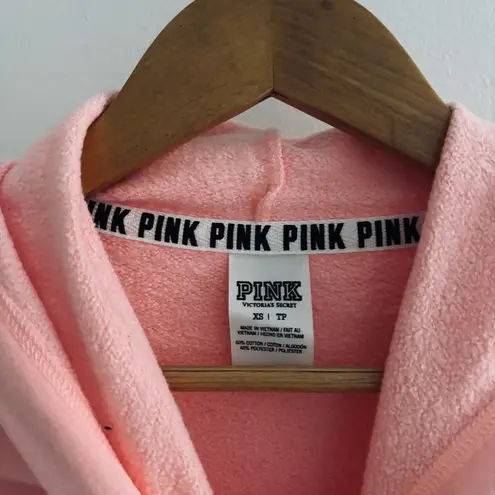 Victoria’s Secret PINK Gray Block Logo Print Hoodie Size XS