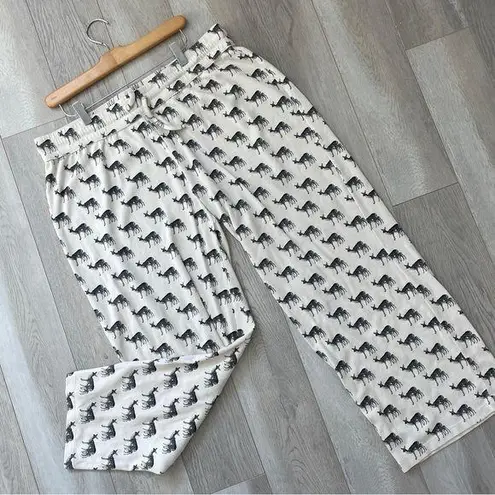 Kate Quinn Pants organic cotton deer pajamas womens Cream (size 1xl) loungewear Black