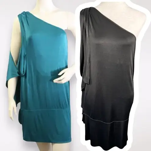 BCBG MaxAzria One Shoulder Drape Mini Dress Jersey Acetate Small