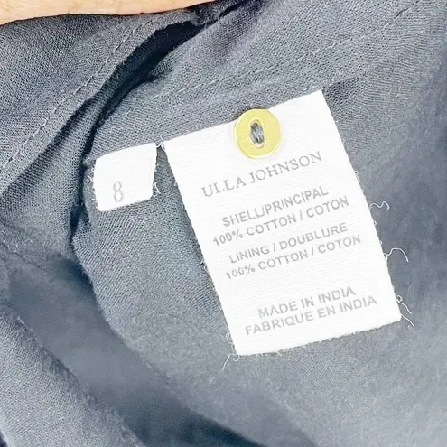 Ulla Johnson Womens Dorithie Embroidered florals Round Neck Dress in Noir Size 8