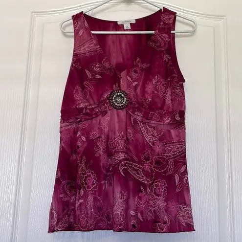 Dress Barn  Sleeveless Floral Paisley Blouse