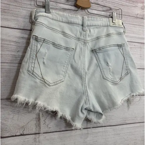 Kendall Kylie Shorts Womens Light Wash Bohemian Destroyed Hippie Fringe 11/30 * Blue Size undefined