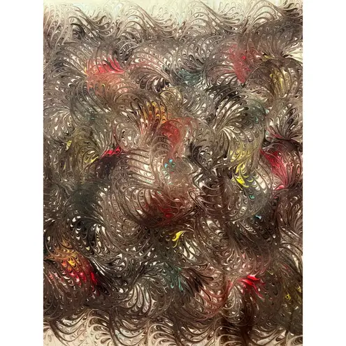 Vintage Burmel Silk Scarf Beige Geometric Swirls 23" Square Authentic Rare Tan