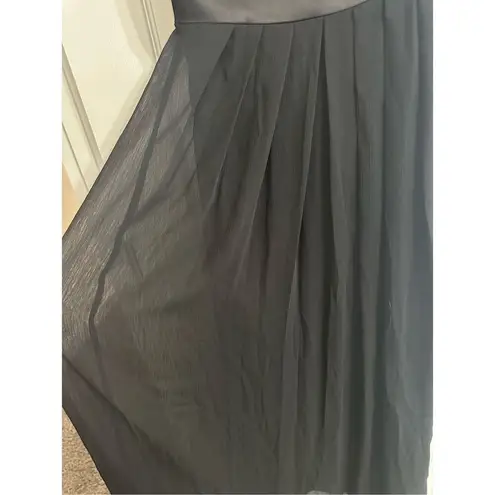 Max and Cleo Black Satin Chiffon Gown size 4 Small hole on the bottom of the dre