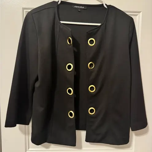 Alex + Olivia Black Jacket with Gold Accents Size M