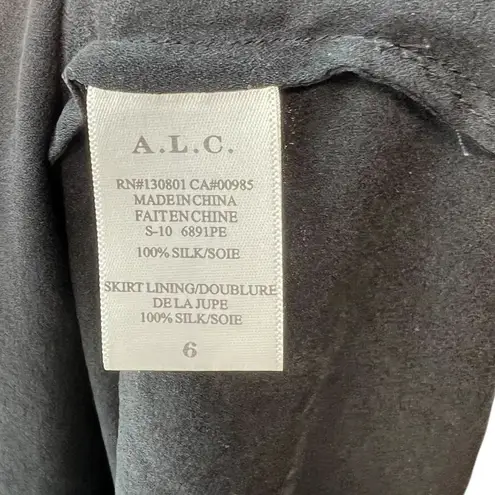 ALC Frank A.L.C. Legend Dress Silk Long Sleeve Paisley Print Rust Black Size 6