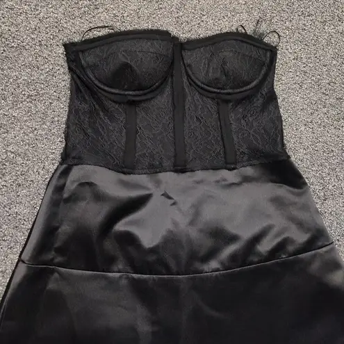 ZARA Limited Edition Black Bustier Strapless Midi Dress