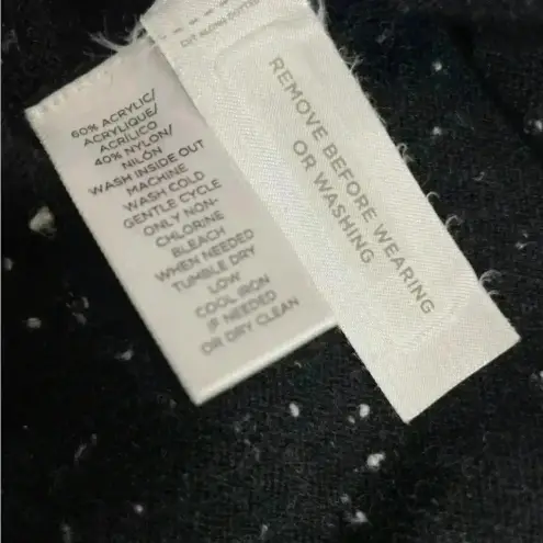 Loft Ann Taylor  Sweater Dress Black Speckled Long Sleeve cold Shoulder petite XS