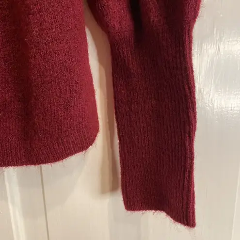 Rachel Parcell Balloon Sleeve Sweater Soft Maroon Pink Size Large Juliette Sleev