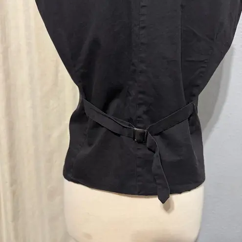 Inmur Women Black Button Down Whimsigoth Plaid Lined Vest Size M Business Formal Size M