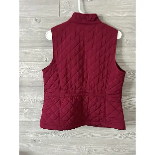 Talbots  women’s M lined puffer quilted zipper vest, fuchsia color, lightweight