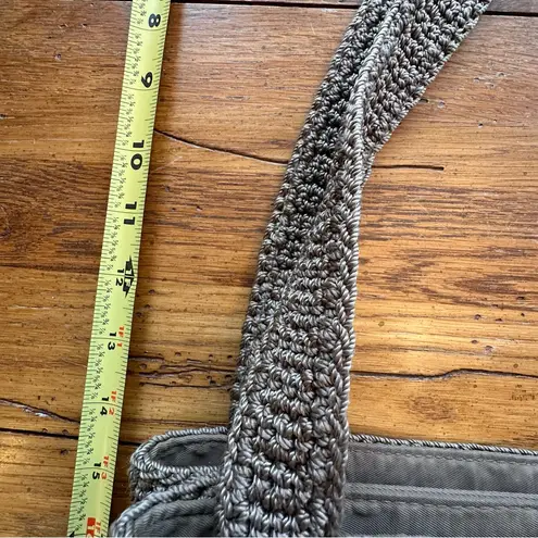 The Sak Double Strap Knit Crochet Shoulder Bag Tan Taupe