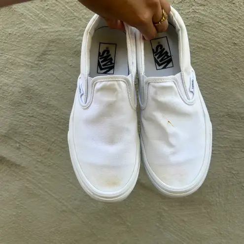 Vans White Slip On