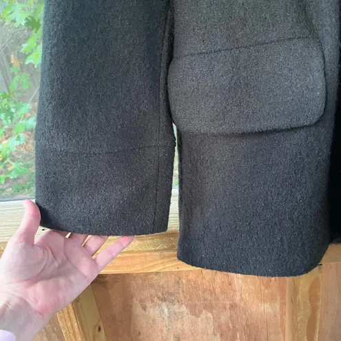 Sandro Women's 100% Boiled Wool Dark Green Grey Coat Size PL