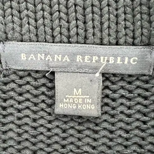 Banana Republic  Cardigan Womens Size M Black Cotton Button Up Knit Sweater Y2K