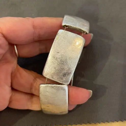 Lia Sophia BOMBAY Retired Stretch Bracelet Silver Matte silvertone stretch brace