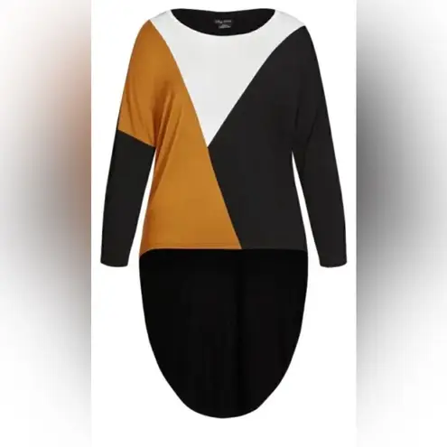 City Chic Celine Top Honey Yellow Black White size XXL (24)