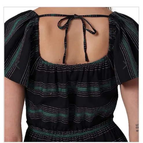 WRANGLER Retro mini dress striped black & teal size Medium