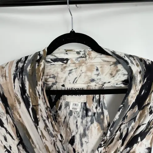 Heyne Bogut Women's Multicolor Abstract Print Sleeveless Long Maxi Dress Small Gray