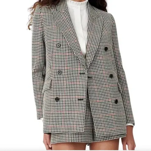 Maje Voldita Double-breasted Check Jacket in Multicolor