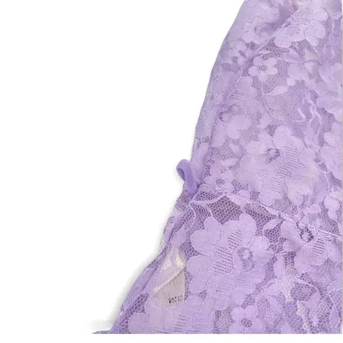 Vintage Ruffle Sheer Lace Purple Bodysuit Teddy