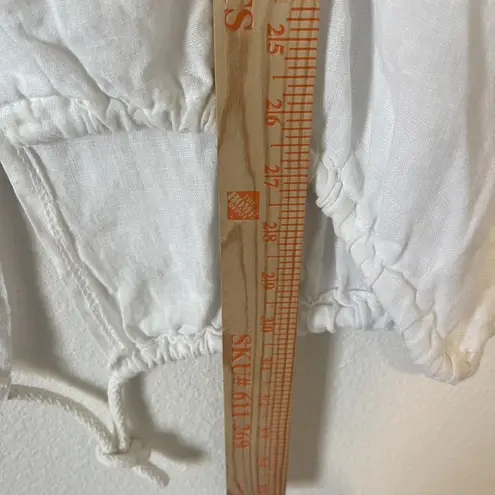 Tempo Paris Jacket Womens Small Medium White Linen Hooded Button Front Italy