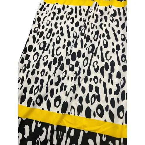 Ashley Stewart Animal Print Wide Leg Pants Pull On Black White Yellow Size 22/24