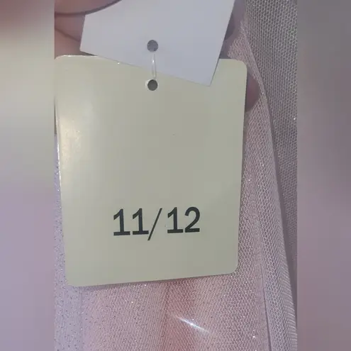 Pear Couture NWT Pear Culture Sweetheart Neck Pink Corset Corkscrew Tulle Gown Size 11/12