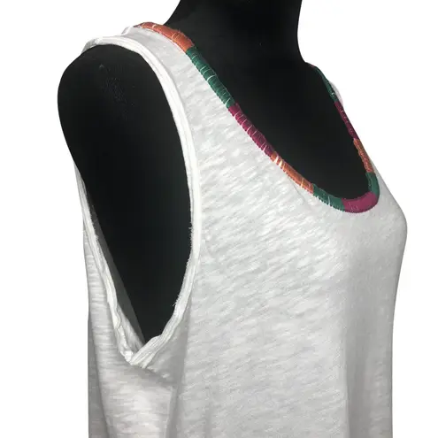 Caslon White Stitch Neck Tank - Size Small