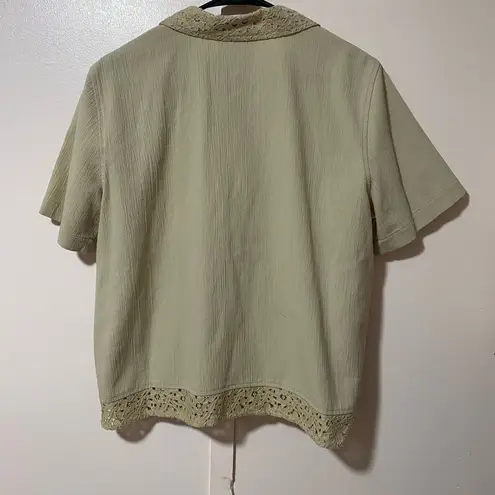 Koret Beige business top for women Floral Embroidery Tan Size 12