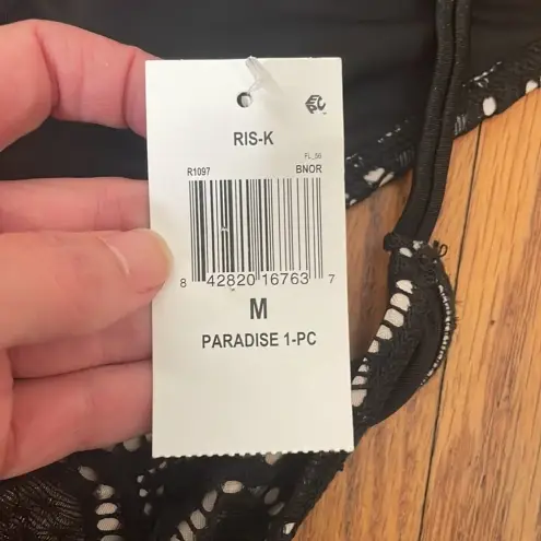 Ris-k‎ Paradise One Piece Women's Swimsuit Black size M NWT thumbnail 8